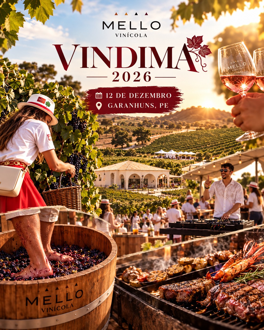 Vindima 2026 — Mello Vinícola, 12 de dezembro, Garanhuns (PE)